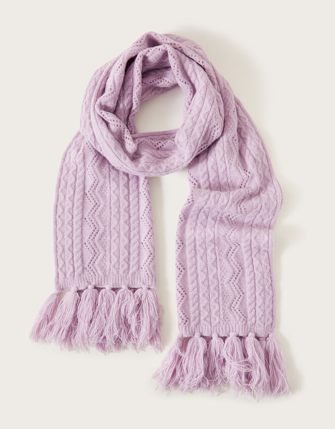 Cable Knit Scarf, , large