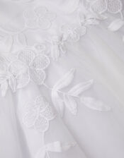 Sienna Floral Embroidered Long Sleeve Dress, White (WHITE), large