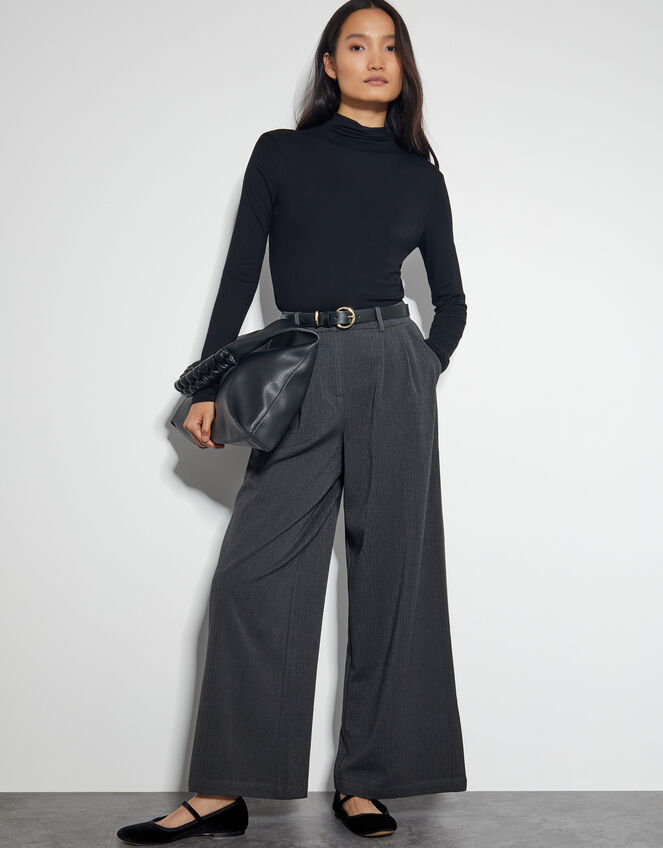 Wren Wide Leg Trousers, Grey (GREY), large