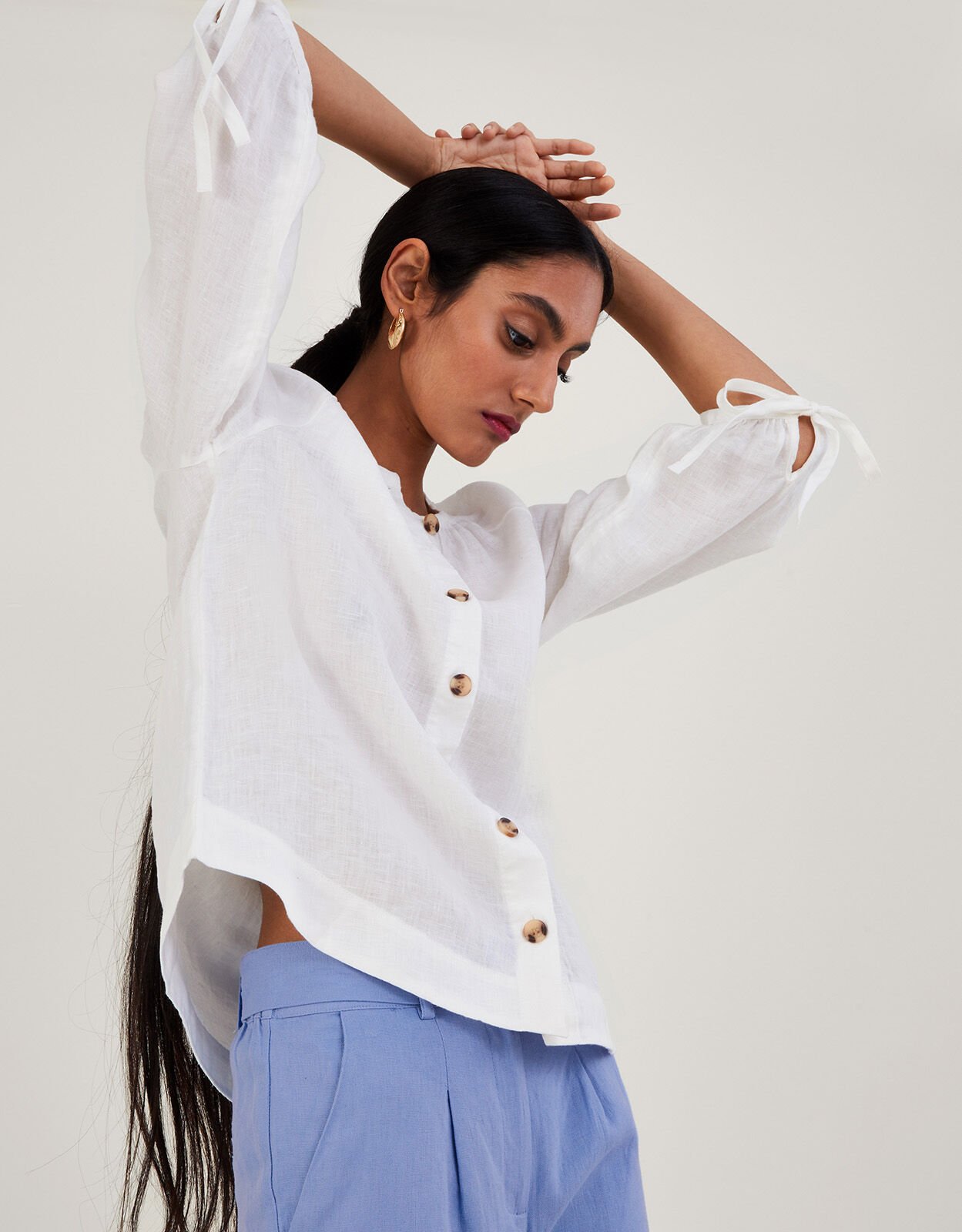 Linen tops best sale