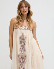 Raffya Sapphire Embroidered Maxi Dress, Cream (CREAM), large