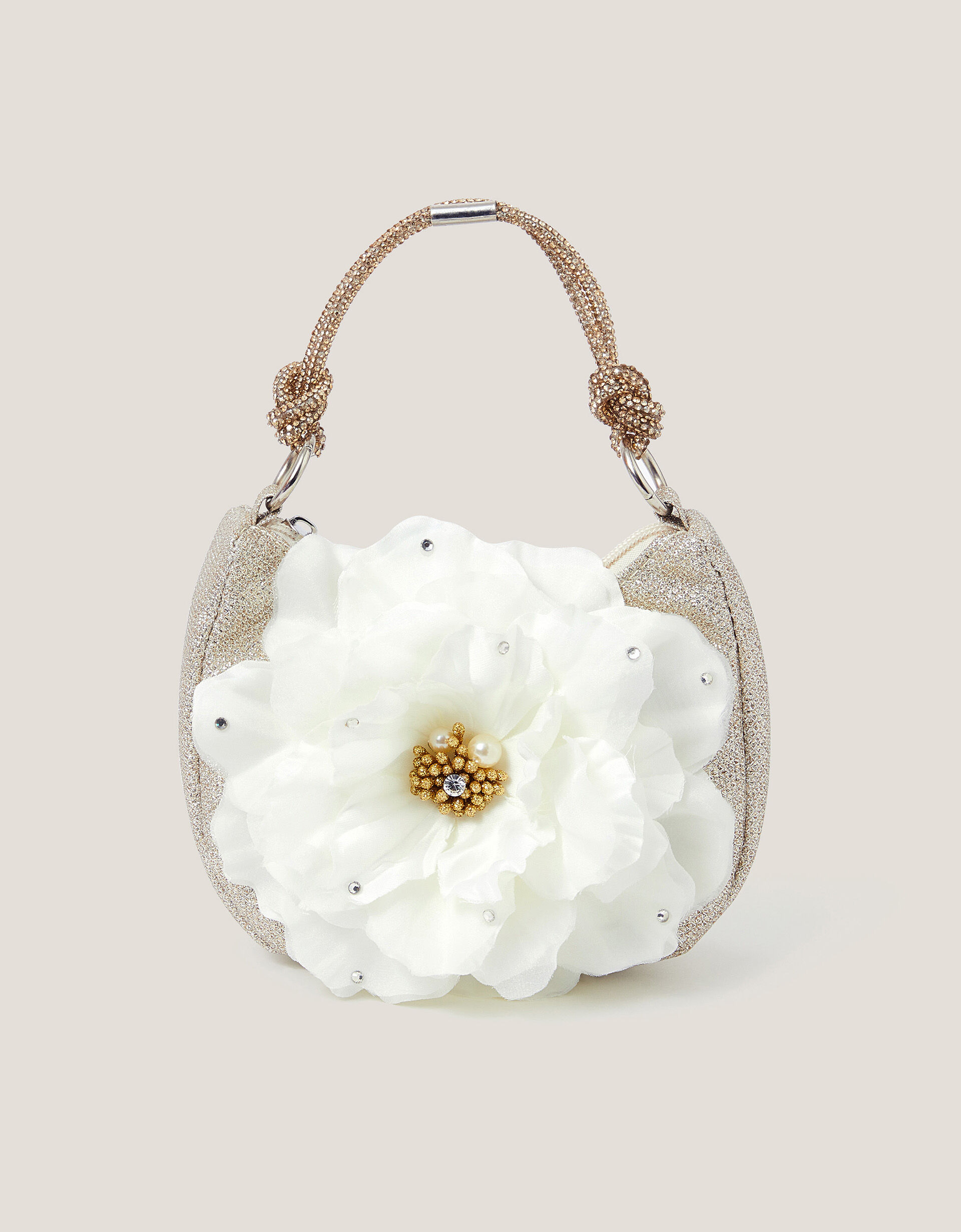 Oversized Flower Scoop Bag Gold