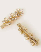 2-Pack Gemstone Flower Hair Clips, , large