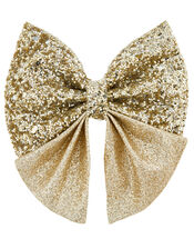 Grace Glitter Large Bow Hair Clip, , large