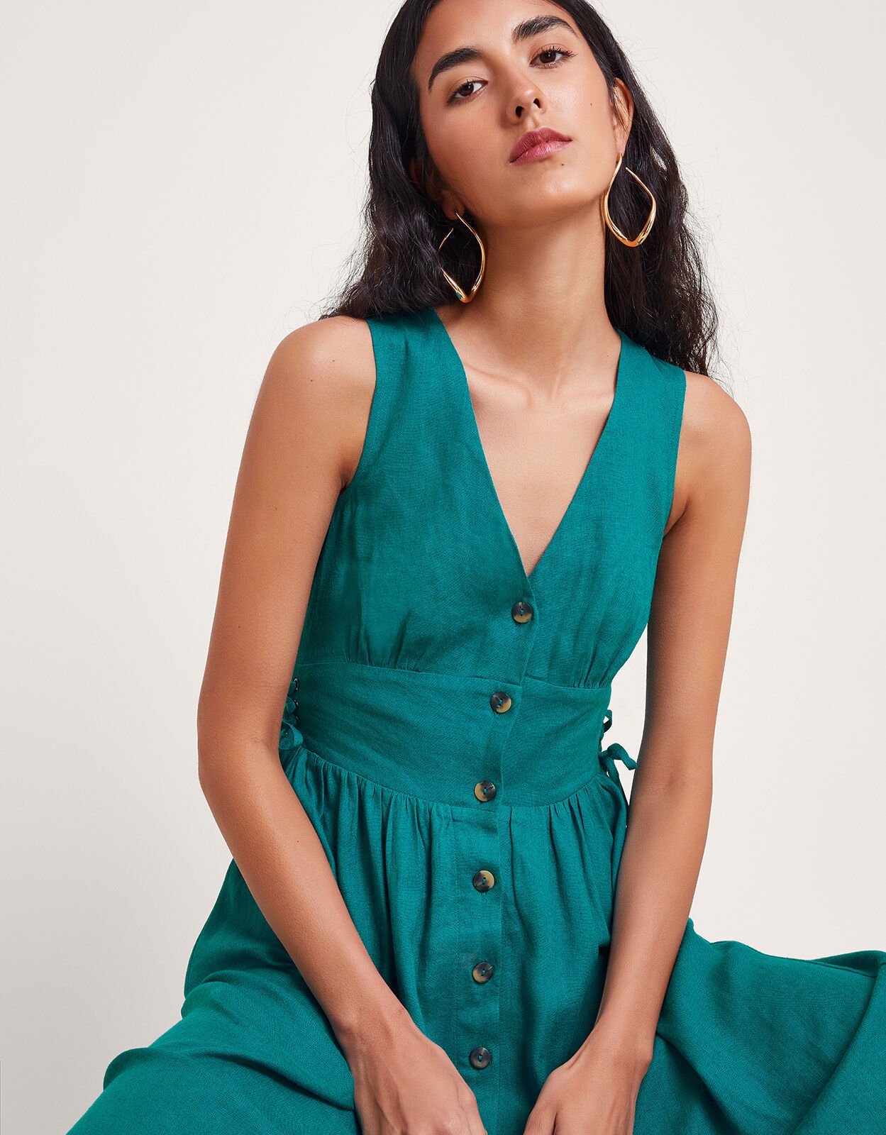 Summer button through dresses sales