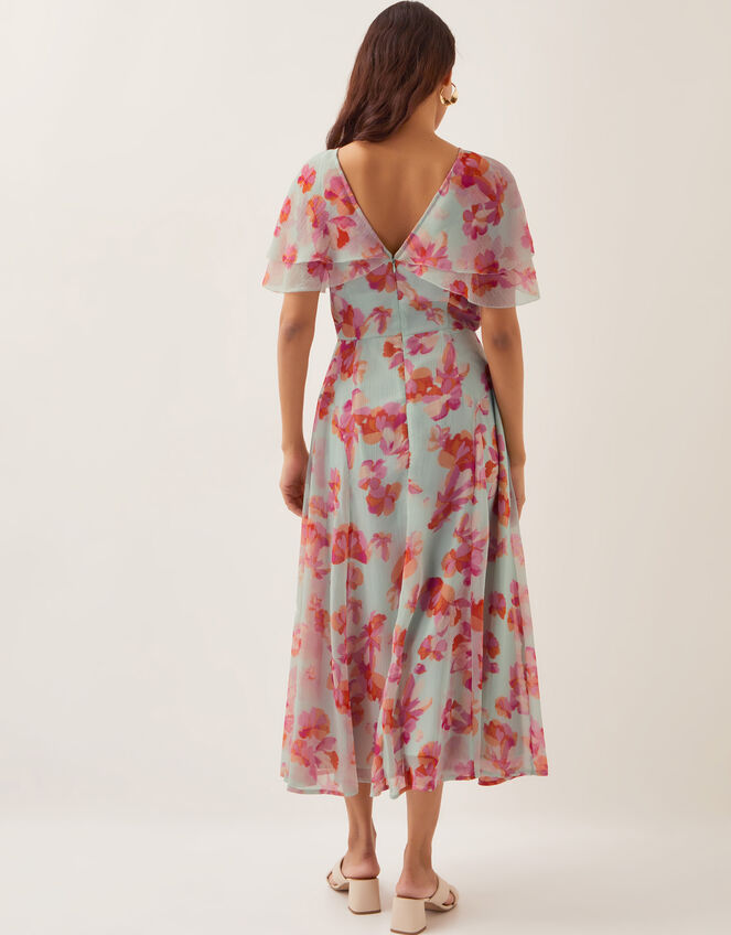 Marlene Floral Print Midi Dress, Green (MINT), large