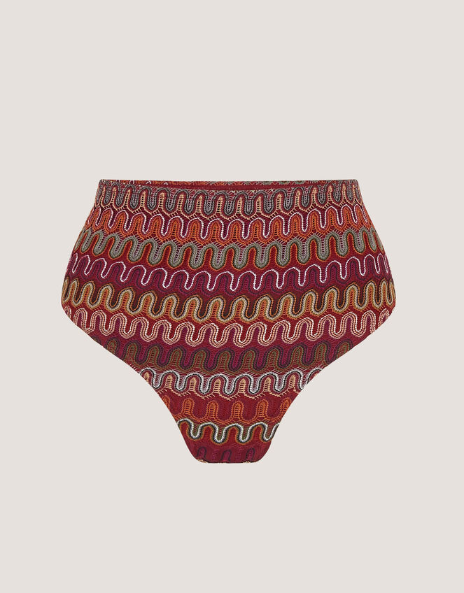 Zaria Knit High Waist Bikini Bottoms Red