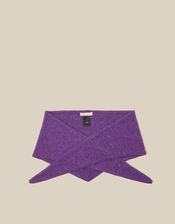 East Issy Knitted Triangle Scarf, VIOLET, large