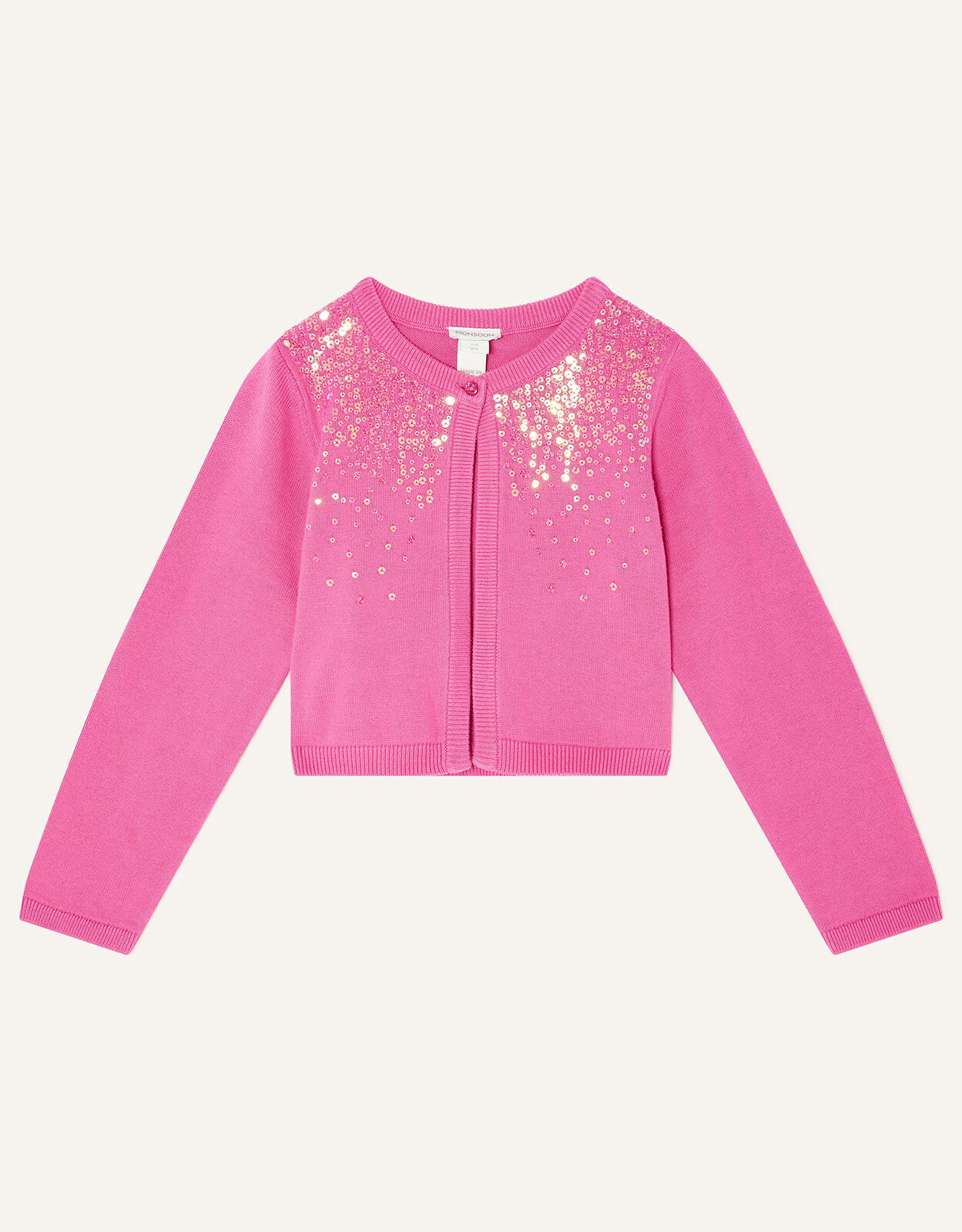Scatter Sequin Bolero Pink Girls Cardigans Monsoon UK