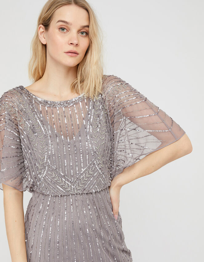 Tatiana Embellished Maxi Dress Grey | Evening Dresses | Monsoon UK.