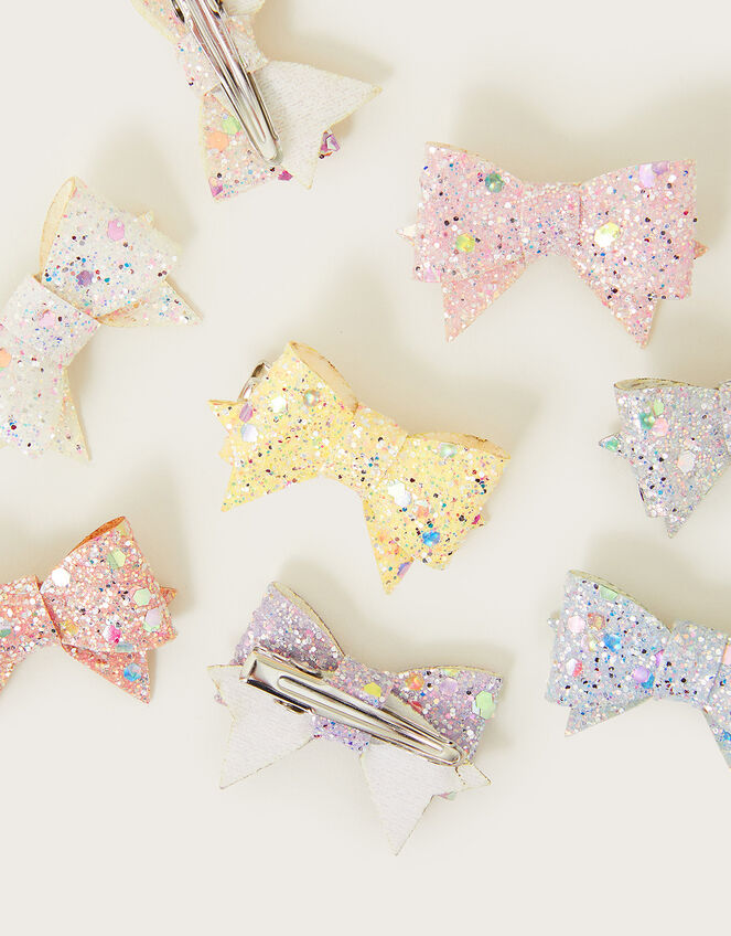 Rainbow Bowtique Hair Clips 8 Pack, , large