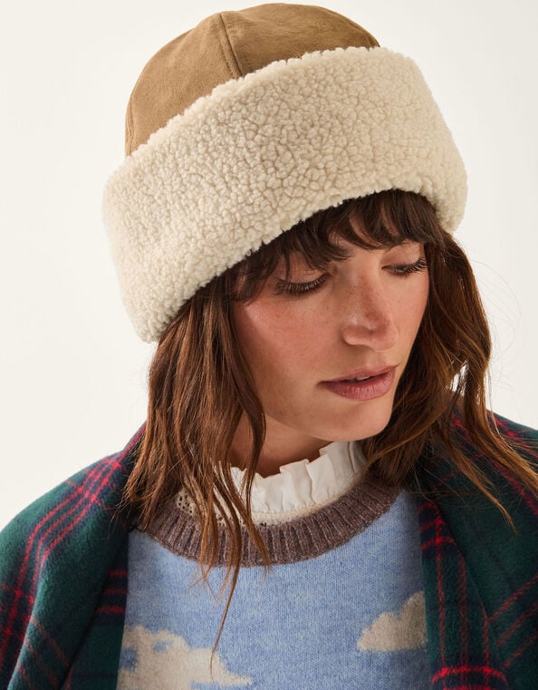 Monsoon x Sarah Corbett-Winder Faux Shearling Docker Hat, , large