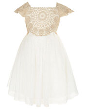 Baby Estella Dress, Gold (GOLD), large