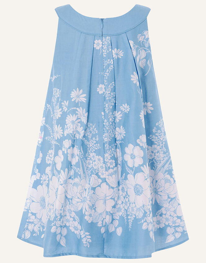 Floral Embellished Swing Dress, Blue (BLUE), large