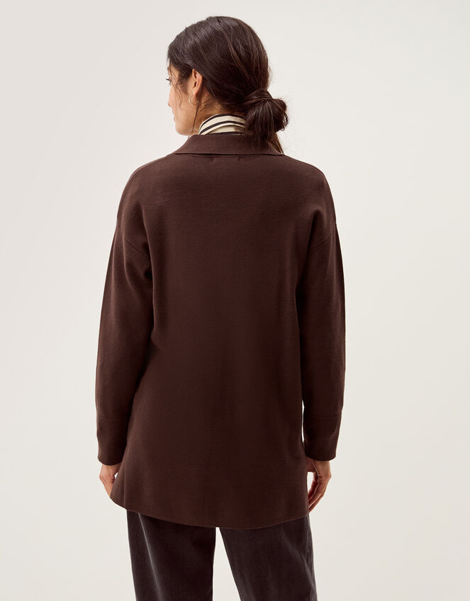 Nina Button Knit Jacket Brown