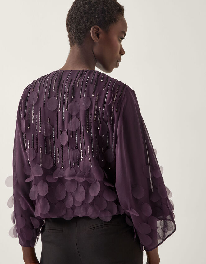 Cassidy Sparkle Appliqu&eacute; Jacket, Purple (PURPLE), large