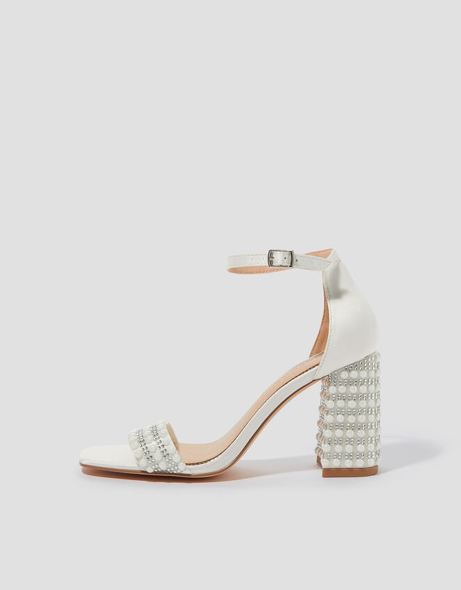 Bridal Penelope Pearl Heeled Sandals , Ivory (IVORY), large