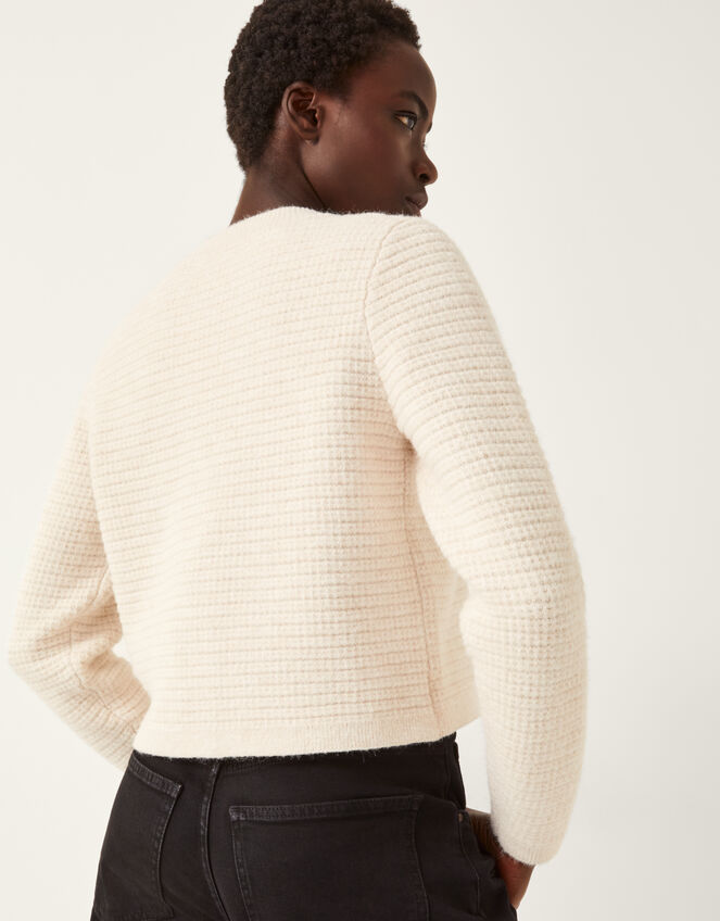 Paula Pearl Embellished Cardigan Ivory