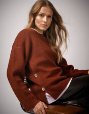 Luci Longline Jumper, Brown (BROWN), large