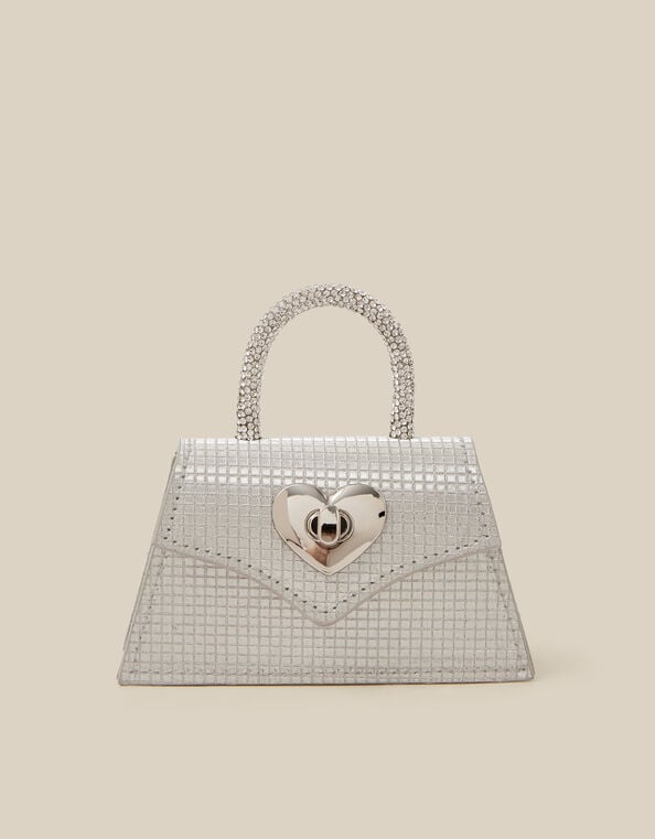 Mini Diamant&eacute; Heart Twistlock Bag, , large