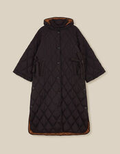 Andi Quilted Longline Coat, Black (BLACK), large