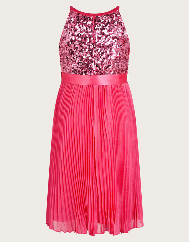 Sequin Pleated Truth Dress, Pink (MAGENTA), large