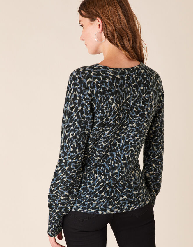 Leopard Sparkle Button Knit Cardigan, Multi (MULTI), large