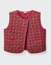 East Karina Quilted Corduroy Gilet, Orange (RUST), large