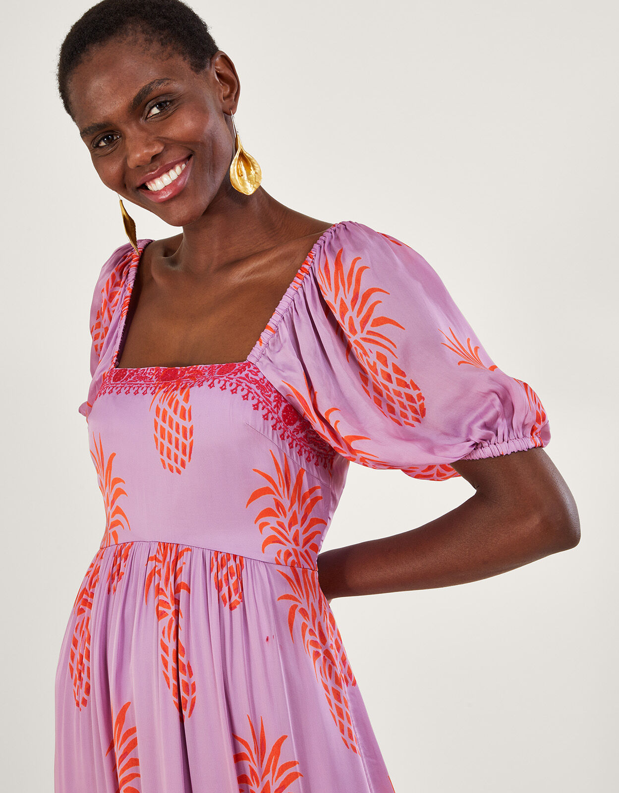 Pineapple print dress hot sale
