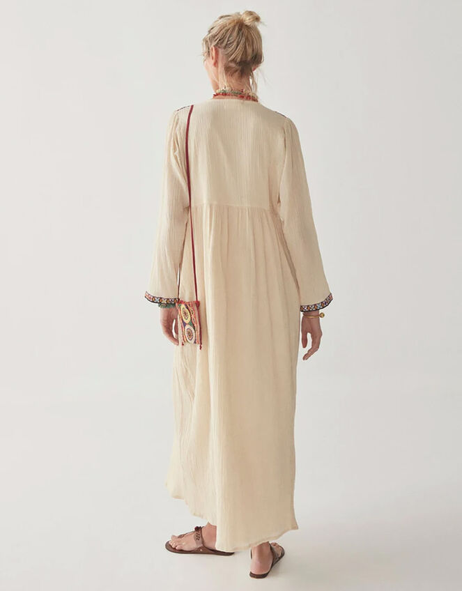 Maison Hotel Embroidered Neckline Dress, Cream (CREAM), large
