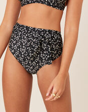 Ditsy Floral High Bikini Brief, Black (BLACK), large