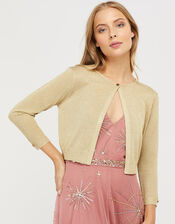Elyse Metallic Shrug, Gold (GOLD), large
