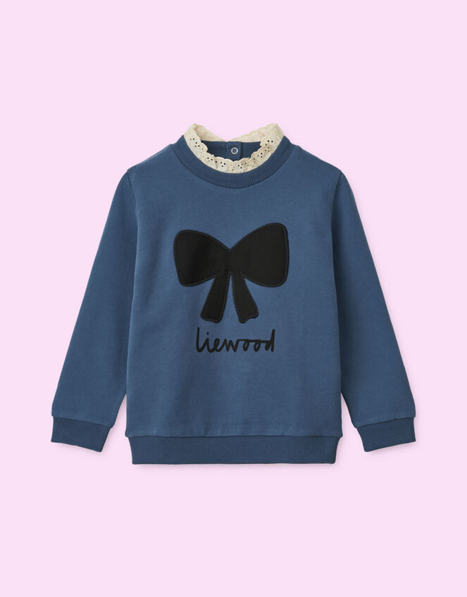 Liewood Lace Collar Sweatshirt , Blue (BLUE), large