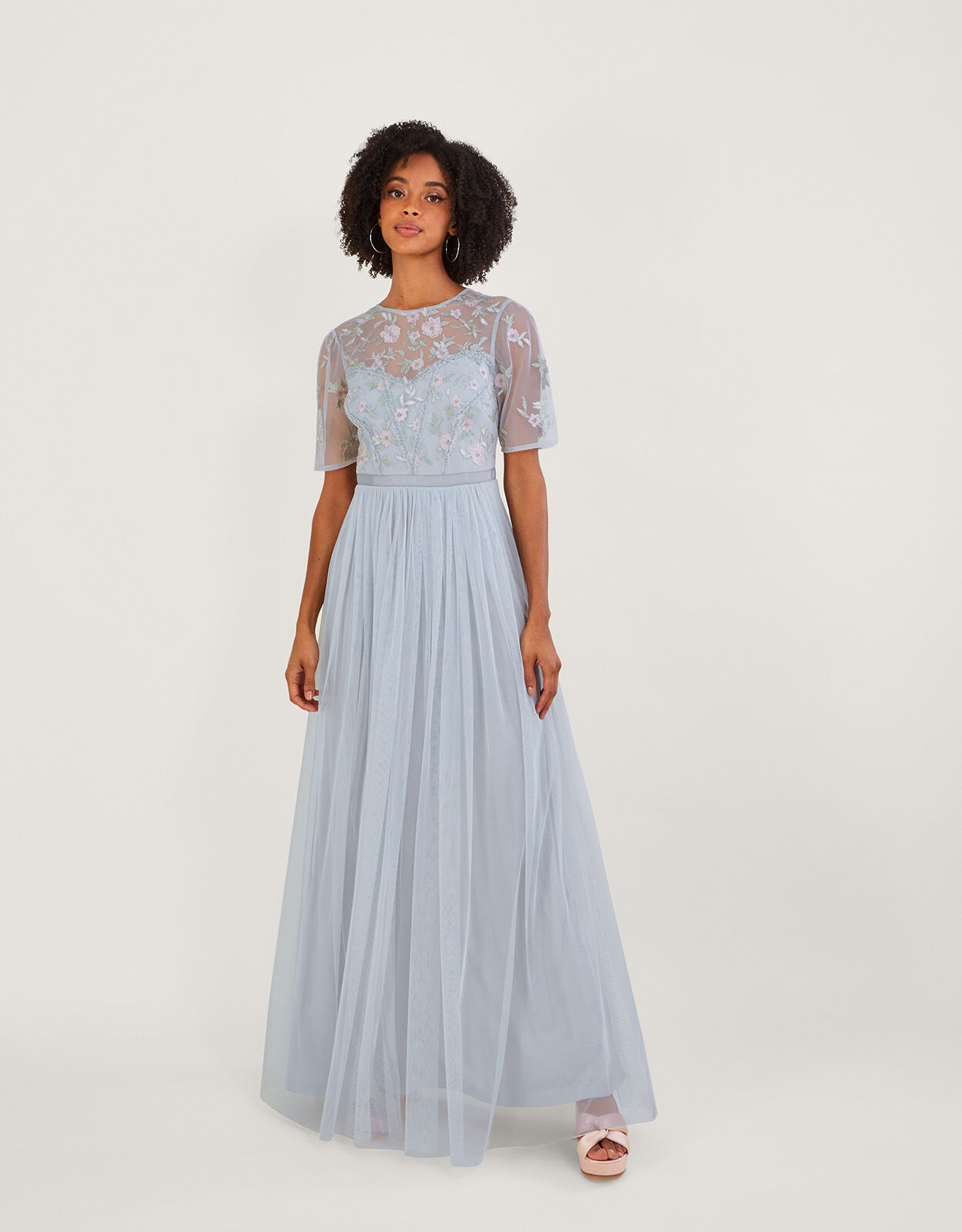 Monsoon grey maxi dress sales