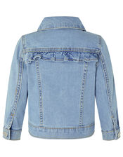 Baby Freya Denim Jacket with Floral Embroidery, Blue (BLUE), large