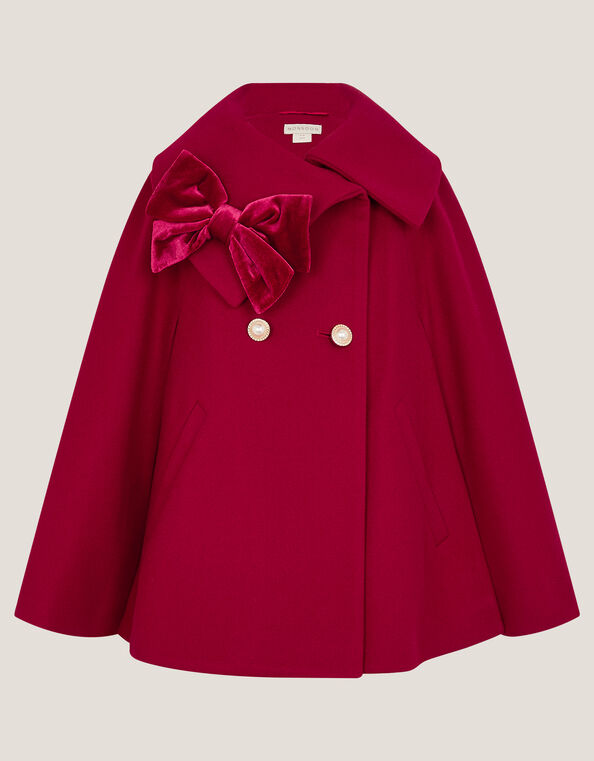 Velvet Bow Cape, Red (RED), large