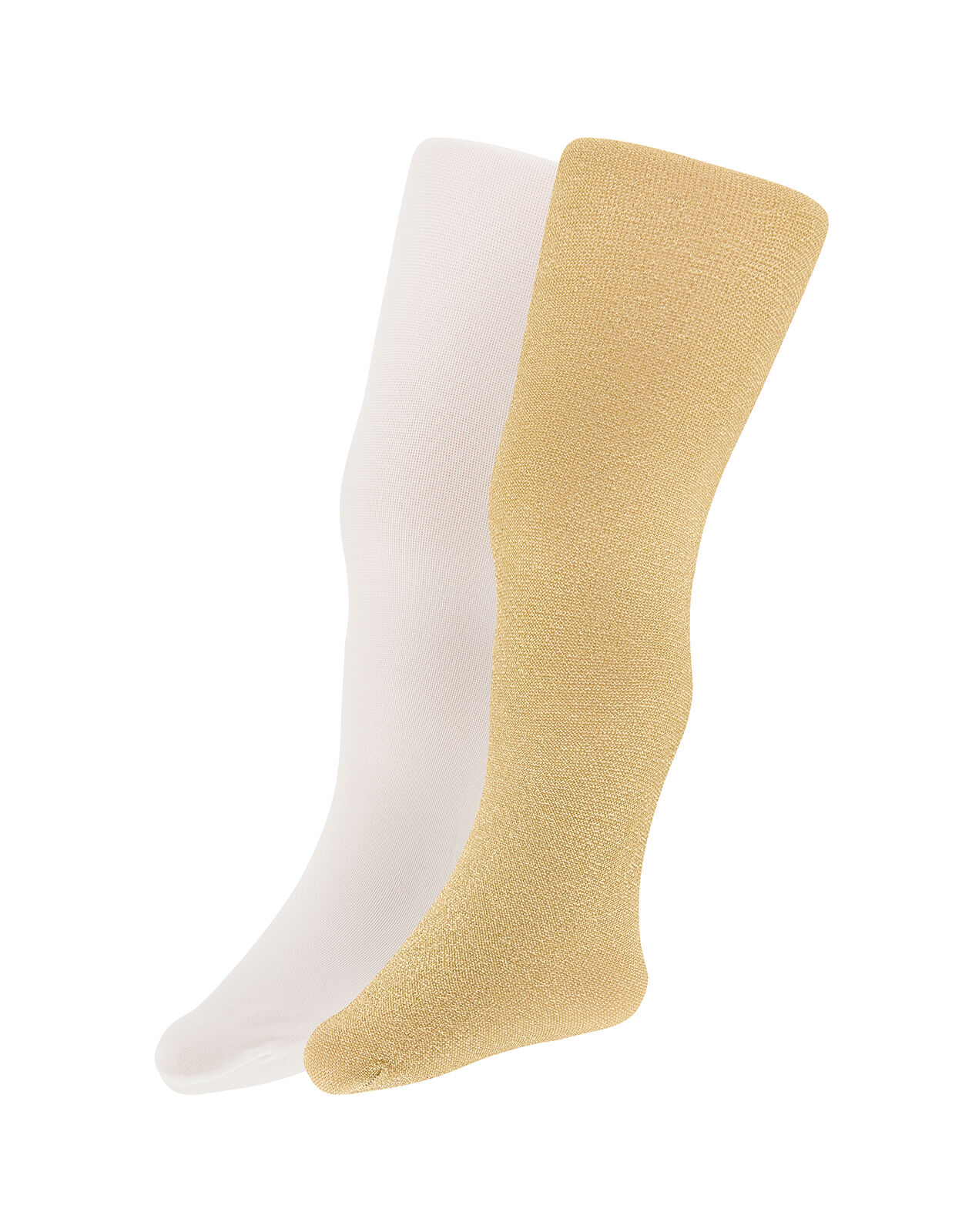 Baby Sparkly Nylon Tights Set of Two Gold Baby Girls Tights
