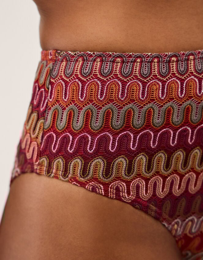 Zaria Knit High Waist Bikini Bottoms Red