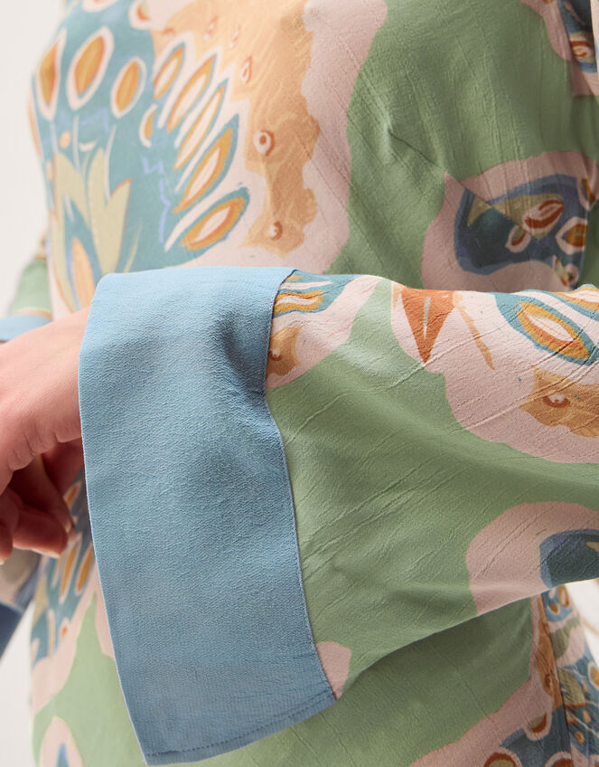 Clemence Aurelie Butterfly Long Sleeve Maxi Dress Green