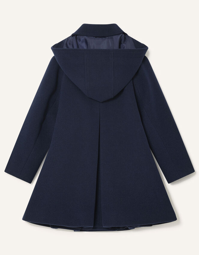 Bow Brooch Swing Coat, Blue (NAVY), large