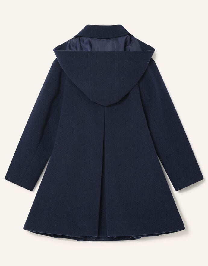 Bow Brooch Swing Coat Blue | Girls' Coats & Jackets | Monsoon UK.