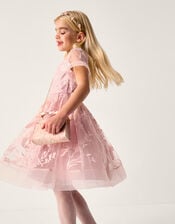 Montecarlo Floral Embroidered Party Dress, Pink (PINK), large