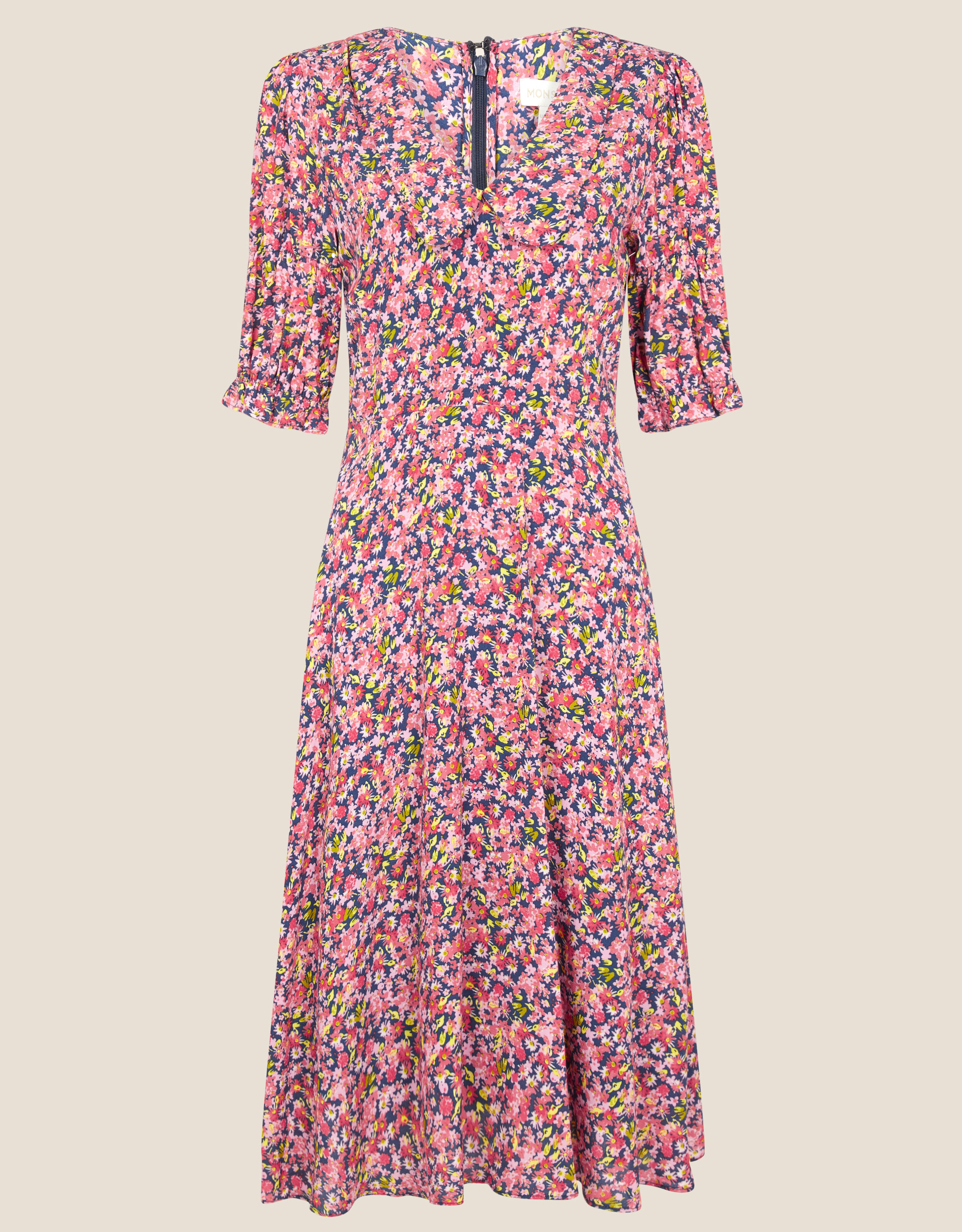 Jolene Floral Collared Dress Blue Evening Dresses Monsoon UK