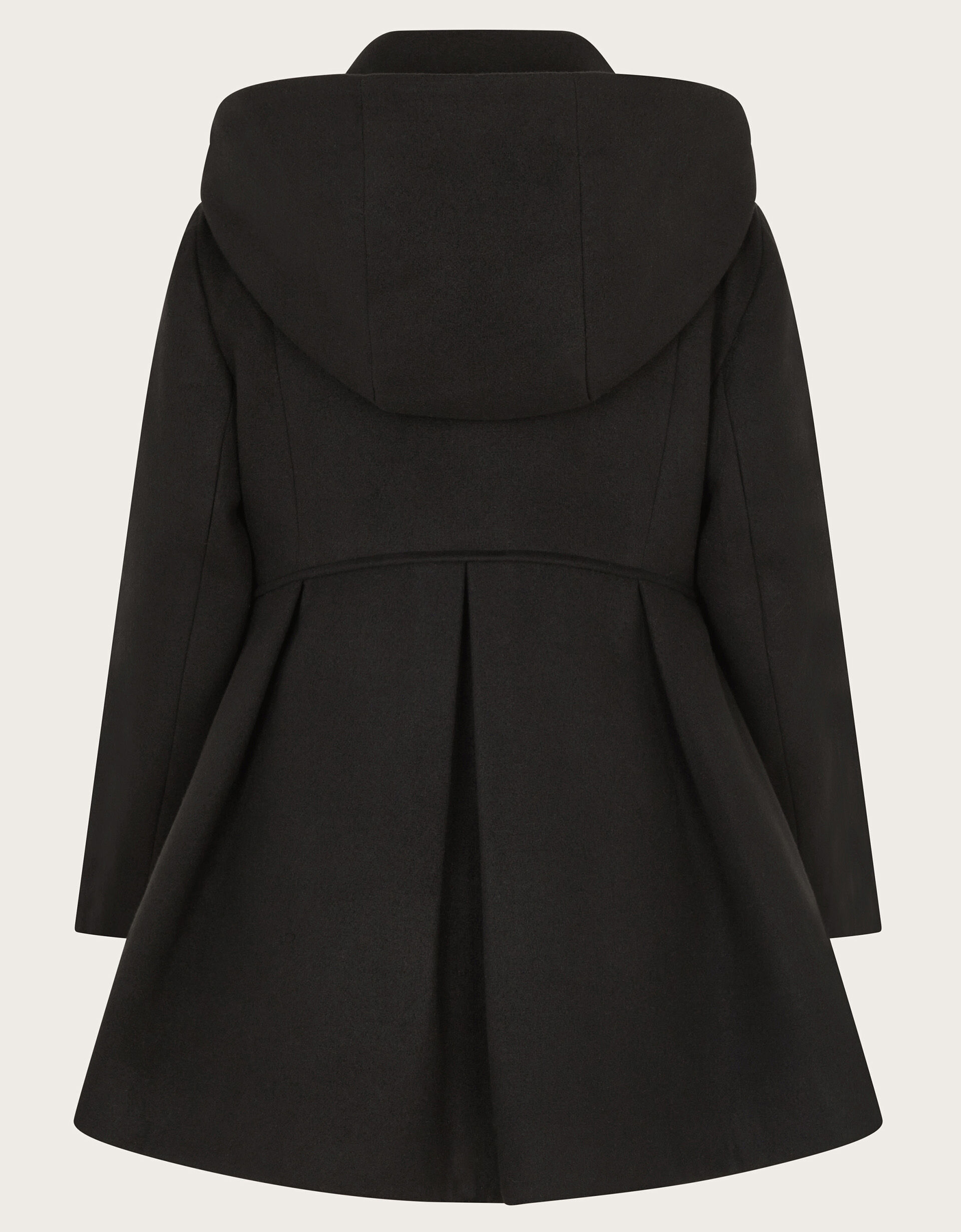 Pleat Swing Hooded Coat Black Girls Coats Jackets Monsoon UK