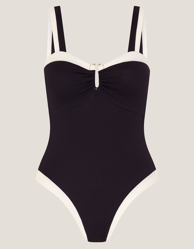 Sabrina Two Tone Swimsuit, Black (BLACK), large