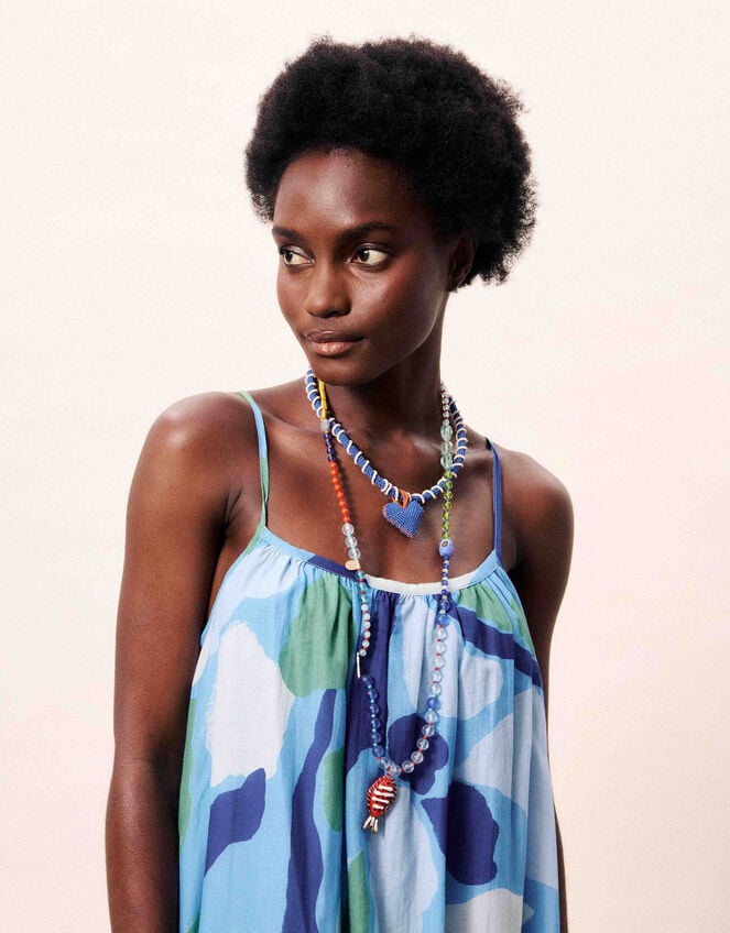 FRNCH Andaman Printed Maxi Dress, Blue (BLUE), large