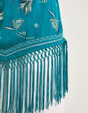 Liza Embellished Tassel Halter Top, Teal (TEAL), large