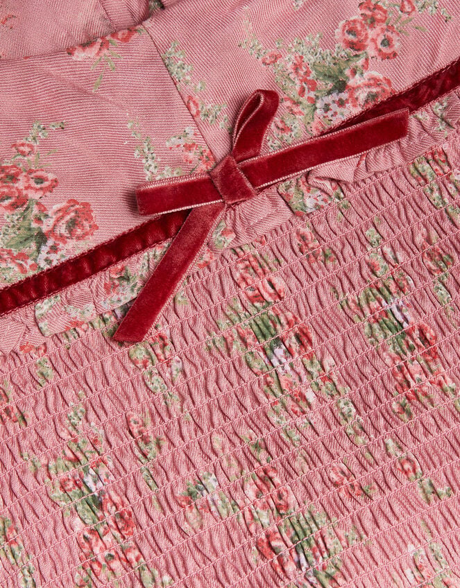 Ditsy Floral Square Collar Dress, Pink (PINK), large