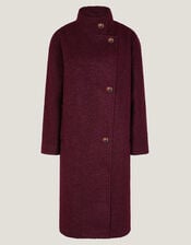 Freya Boucl&eacute; Coat, Red (BURGUNDY), large