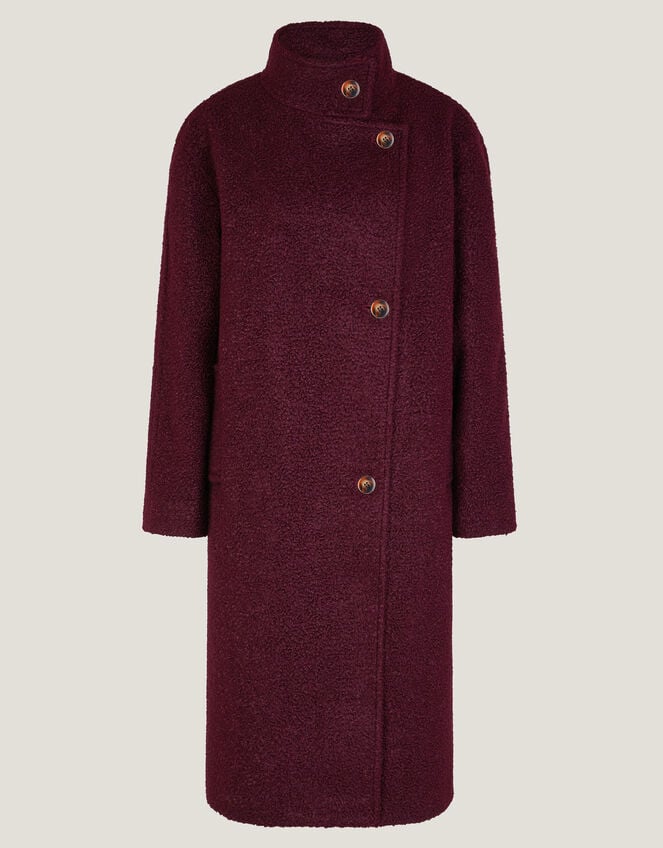 Freya Boucl&eacute; Coat, Red (BURGUNDY), large